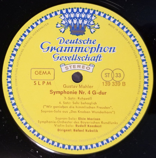 Gustav Mahler · Rafael Kubelik, Elsie Morison, Symphonie-Orchester Des Bayerischen Rundfunks : Symphonie Nr. 4 (LP)