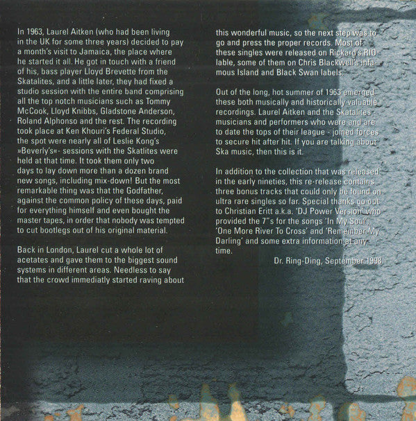Laurel Aitken With The Skatalites : The Legendary Godfather Of Ska - Volume 2 - The Long Hot Summer (1963) (CD, Comp, RE)