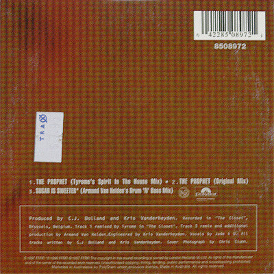 CJ Bolland : The Prophet (CD, Single, Car)