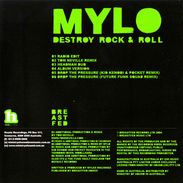 Mylo : Destroy Rock & Roll (CD, Single)