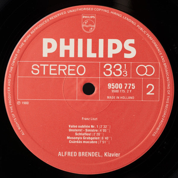 Franz Liszt - Alfred Brendel : Late Piano Works = Späte Klavierwerke = Œuvres Pour Piano De La Dernière Période (LP)