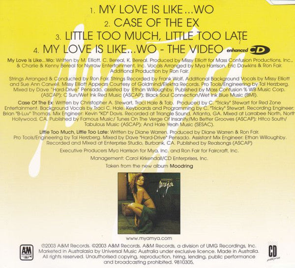Mya : My Love Is Like...Wo (CD, Single, Enh)