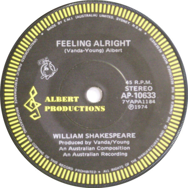 William Shakespeare (2) : My Little Angel (7", Single)