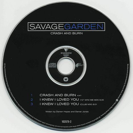 Savage Garden : Crash And Burn (CD, Single, Sli)