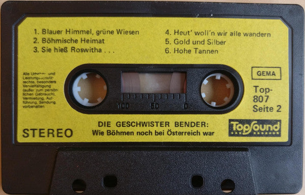 Geschwister Bender : Wie Böhmen Noch Bei Österreich War (Cass)