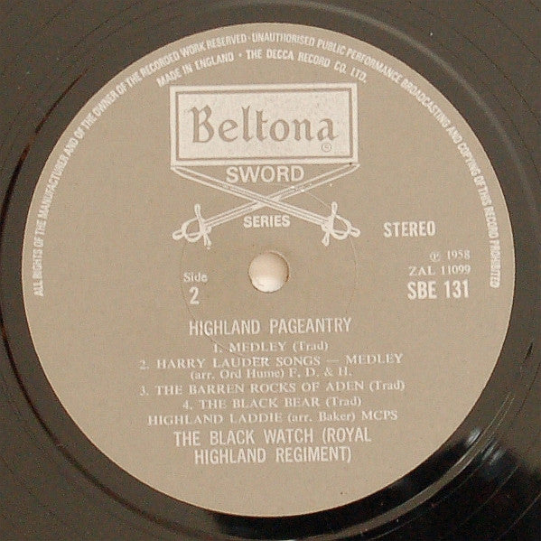 The Band Of The Black Watch : Highland Pageantry (LP, Album)
