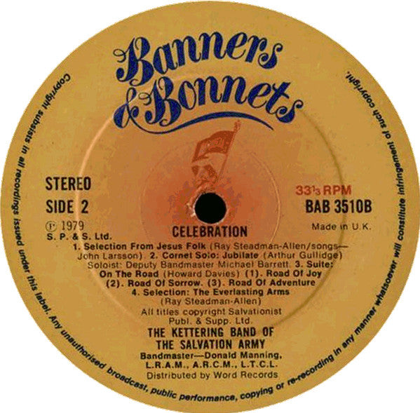 Kettering Citadel Band Of The Salvation Army : Celebration (LP, Album)