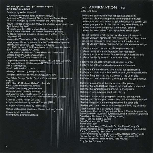 Savage Garden : Affirmation (CD, Album, Enh)
