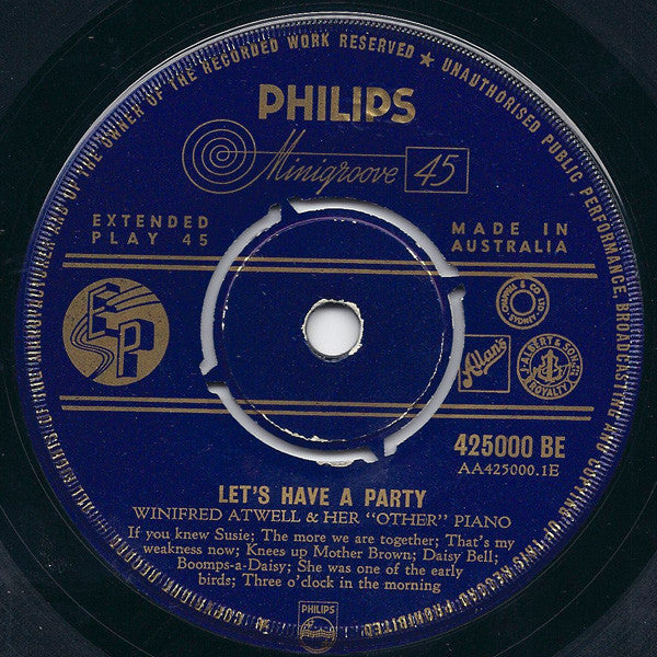 Winifred Atwell : Let's Have A Party (7", EP)