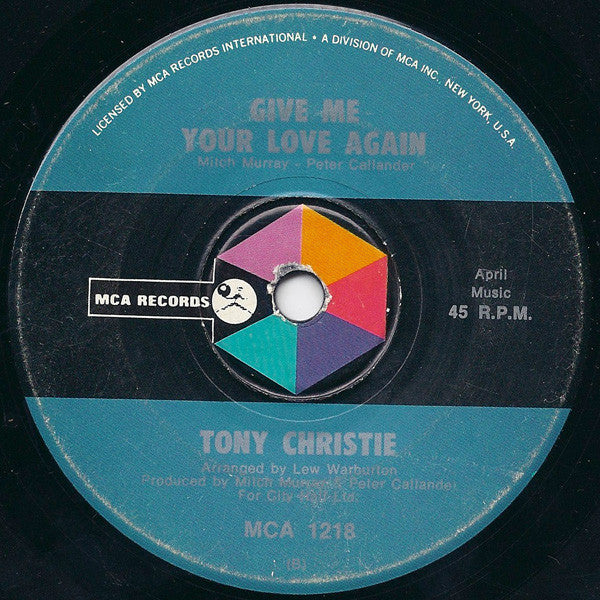 Tony Christie : I Did What I Did For Maria (7", Single)