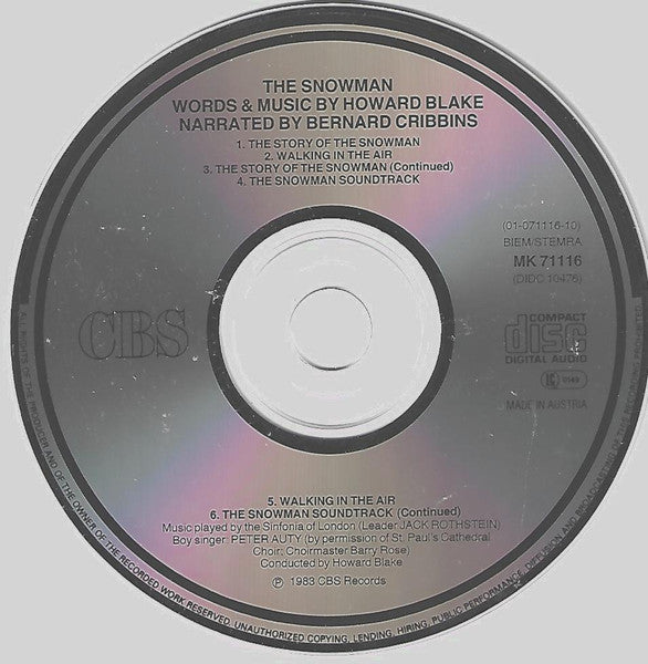Howard Blake, Bernard Cribbins : The Snowman (CD, Album)