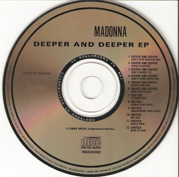 Madonna : Deeper And Deeper EP (CD, EP)