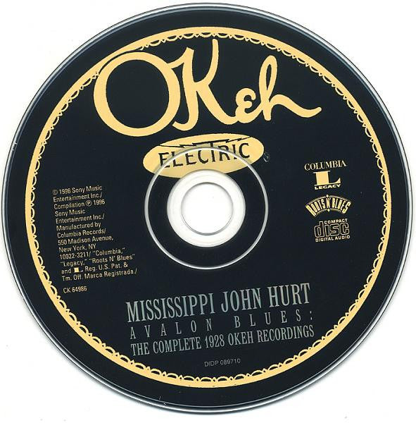 Mississippi John Hurt : Avalon Blues: The Complete 1928 Okeh Recordings (CD, Comp, Mono, RE, RM)