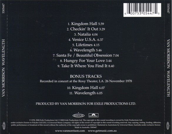Van Morrison : Wavelength (CD, Album, RE, RM)