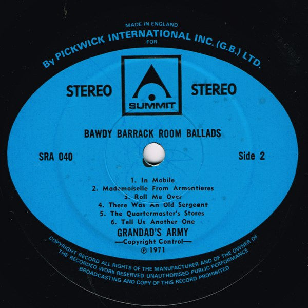 Grandad's Army : Bawdy Barrack-Room Ballads (LP)