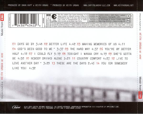 Keith Urban : Be Here (CD, Album, Copy Prot.)