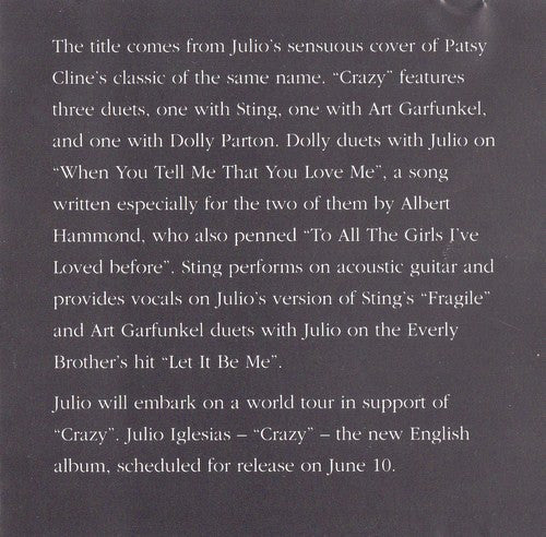 Julio Iglesias : Crazy (CD, Promo)