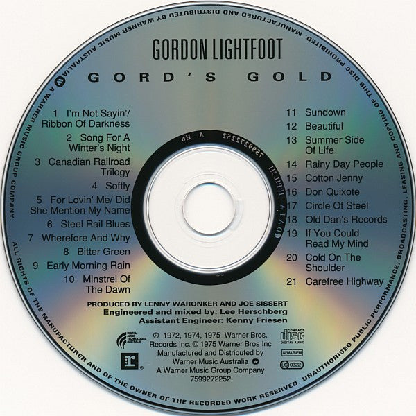Gordon Lightfoot : Gord's Gold (CD, Comp)