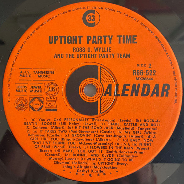 Ross D. Wyllie & The Uptight Party Team : Up Tight Party Time (LP)