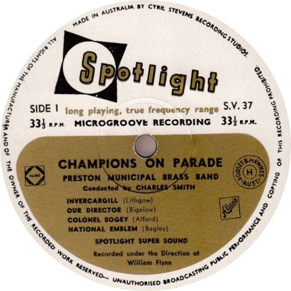 Preston Municipal Brass Band Conducted By Charles Smith (17) : Champions On Parade (10", Album)