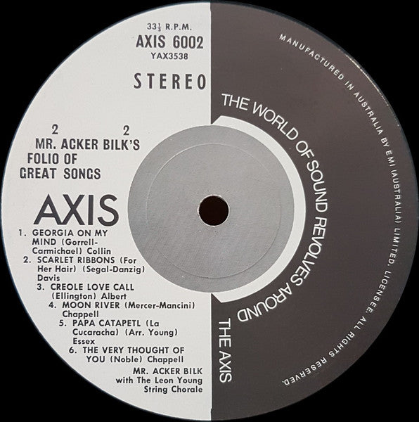 Acker Bilk : Mr. Acker Bilk's Folio Of Great Songs (LP, Album)
