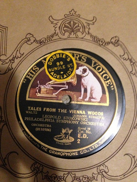 Leopold Stokowski And The Philadelphia Orchestra : Blue Danube Waltz / Tales From The Vienna Woods (Shellac, 12")