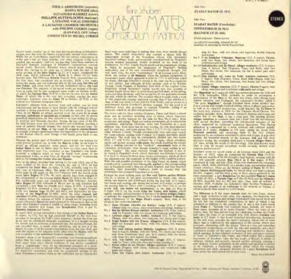 Franz Schubert : Stabat Mater / Offertorium / Magnificat (LP, Album, Club)