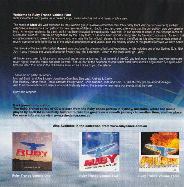 Various : Ruby Trance Volume Four (CD, Comp, Mixed)