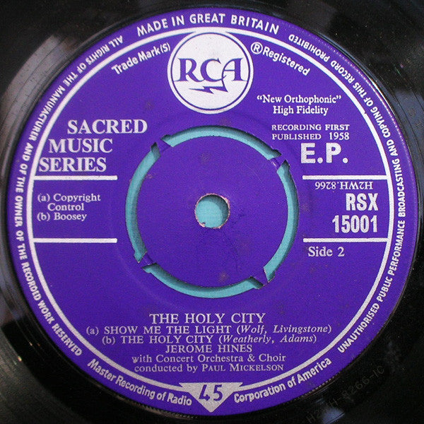 Jerome Hines : The Holy City (7", EP, Ste)