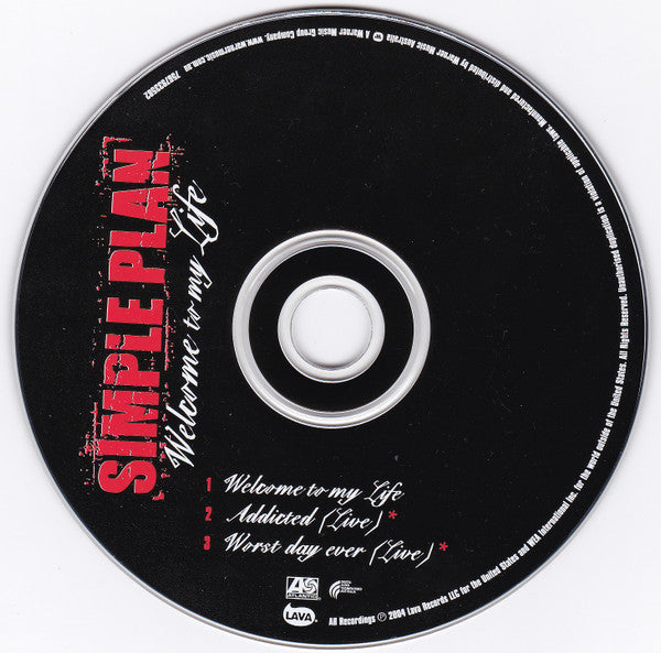 Simple Plan : Welcome To My Life (CD, Single)