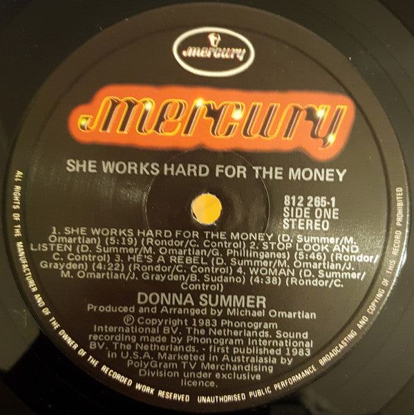 Donna Summer : She Works Hard For The Money (LP, Album)