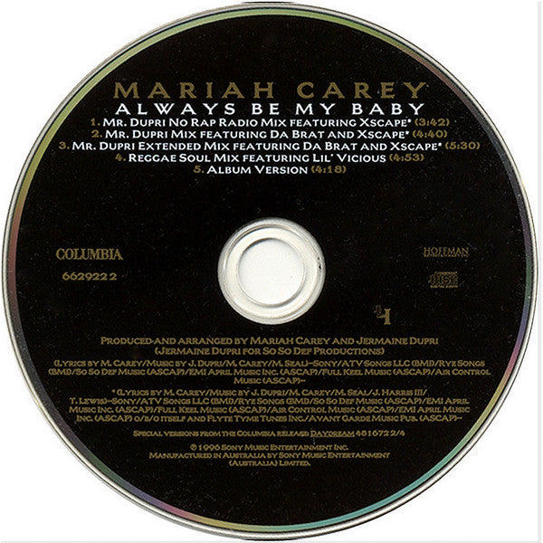 Mariah Carey : Always Be My Baby (CD, Single, Car)