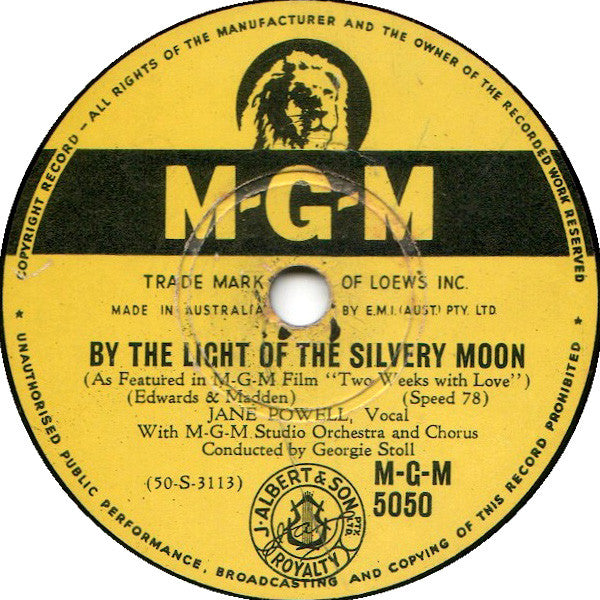 Jane Powell : My Hero / By The Light Of The Silvery Moon (Shellac, 10")