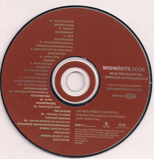 Various : Wow Hits 2006 (30 Of The Year's Top Christian Artists And Hits) (2xCD, Comp, Enh)