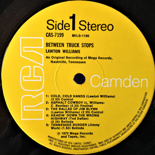Lawton Williams : Between Truck Stops (LP)