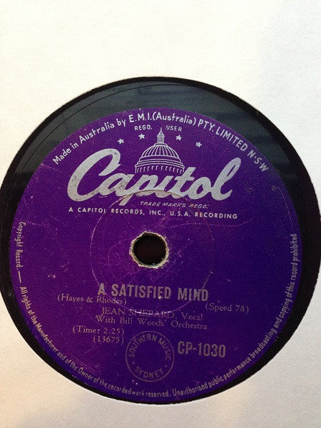Jean Shepard : Take Possession / A Satisfied Mind (Shellac, 10")