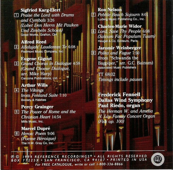 Dallas Wind Symphony, Frederick Fennell, Paul Riedo : Pomp & Pipes! (HDCD, RP, CMC)