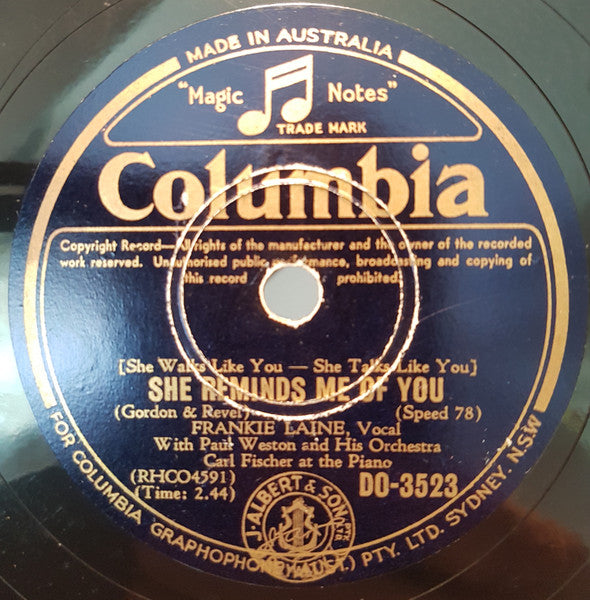 Frankie Laine : High Noon / She Reminds Me Of You (Shellac, 10")