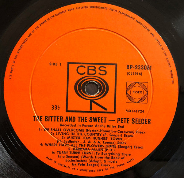 Pete Seeger : The Bitter And The Sweet (LP, Album, Mono)