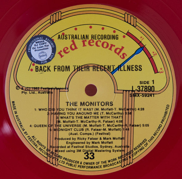 The Monitors (2) : Back From Their Recent Illness! (LP, Album, Ltd, Red + 7", Single, Ltd, Red)