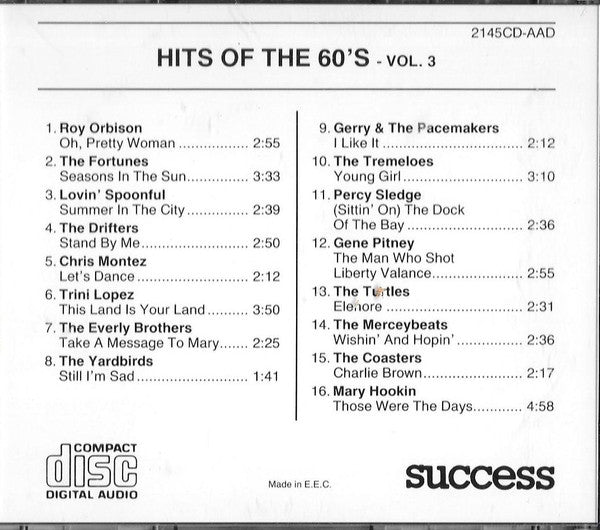 Various : Hits Of The 60's Vol. 3 (CD, Comp, MCP)
