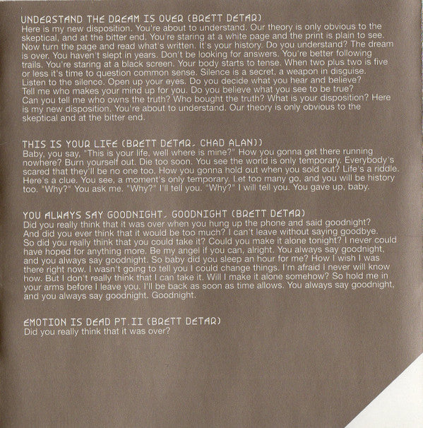 The Juliana Theory : Emotion Is Dead (CD, Album)