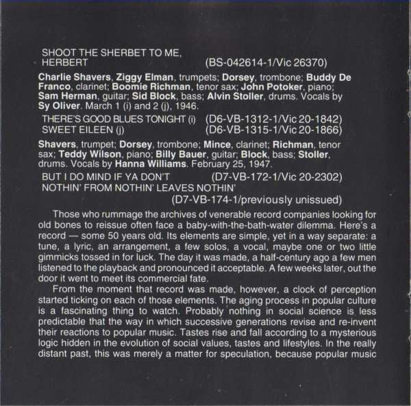 Tommy Dorsey And His Clambake Seven : The Music Goes Round And Round (CD, Comp, Mono, RE, RM)