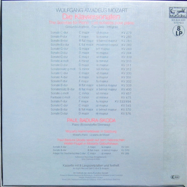 Paul Badura-Skoda, Mozart* : Die Klaviersonaten (8xLP + Box)