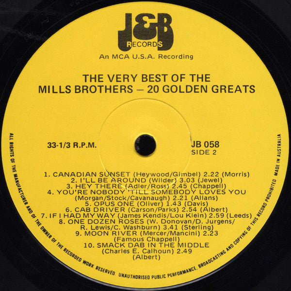 The Mills Brothers : The Very Best Of (LP, Comp)