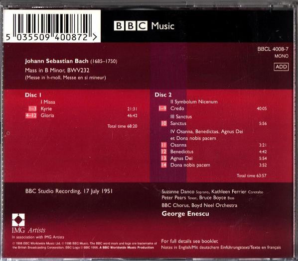 George Enescu, Kathleen Ferrier / Johann Sebastian Bach : Mass In B Minor (2xCD, Album, Mono, RM)
