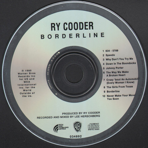 Ry Cooder : Borderline (CD, Album)