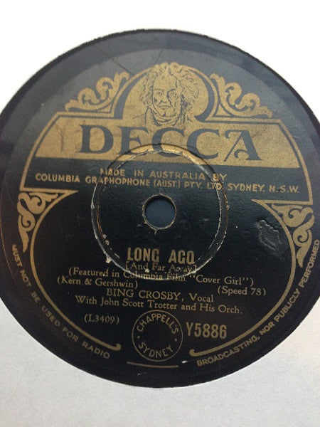 Bing Crosby With John Scott Trotter And His Orchestra : Amor, Amor / Long Ago (And Far Away) (Shellac, 10")