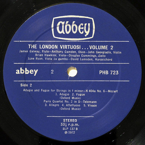 The London Virtuosi, Johann Sebastian Bach / Georg Philipp Telemann / Wolfgang Amadeus Mozart : The London Virtuosi ... Volume 2 (LP)