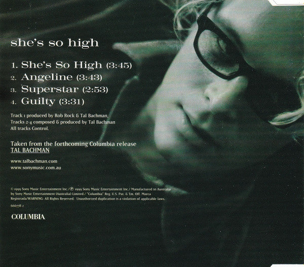 Tal Bachman : She's So High (CD, Single)